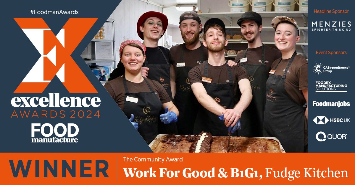 The gold medal in The Community Award category goes to… Work For Good & B1G1, @fudgekitchen! Very well deserved! 🙌 #FoodmanAwards