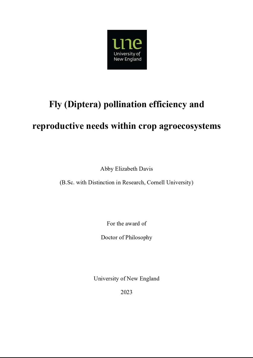 I can't believe I finally get to say this - my PhD dissertation has been accepted with minor revisions (!!!!!) and I was awarded the UNE Chancellor’s Doctoral Research Medal for the quality of my research!! 🐝🪰🌻😁