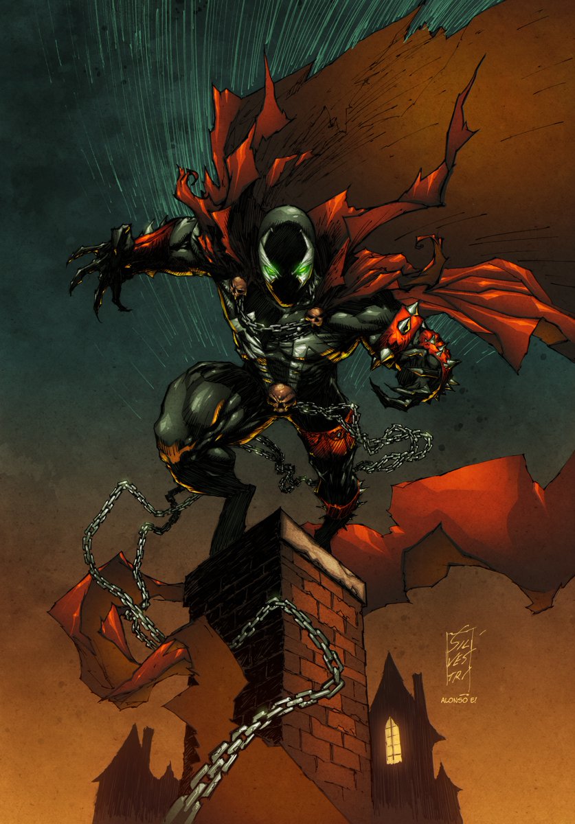 pixeltool's tweet photo. Busy days! In the meantime, enjoy this fanart with my colors over amazing lines by the master @Marc_Silvestri BTW, if you need some color work, I'm currently available for covers/pinups! #fanart #spawn #hellspawn #comicsartists #colorist #pixeltool https://t.co/x08YVv6OZW