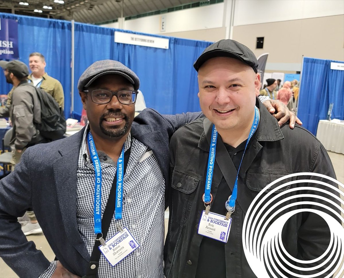 ObsidianLit's tweet photo. Obsidian Editor Rone Shavers and Rob Arnold @poetshouse at the Obsidian table (937) for #AWP24
Stop by and check out the Obsidian swag!
#ObsidianatAWP #AWP24 #AWP2024 #AWPBookfair #BlackLit #BlackArt #BlackPoetry #LitMag #NewIssues https://t.co/qGjO004E3B