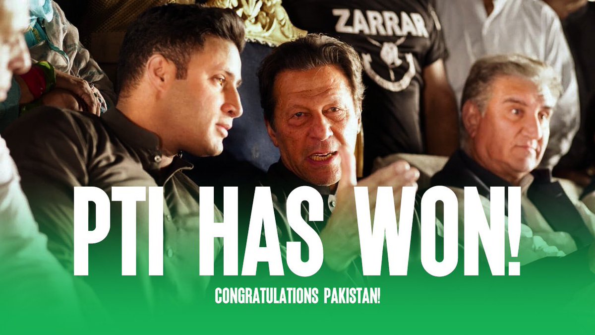 Congratulations Pakistan! 🇵🇰 
Our prayers have defeated all odds - PTI has triumphed in the elections! 
Those attempting to undermine this victory are now desperately trying to flip the results. Rest assured, we won't let this slide or accept any foul play. The silence from