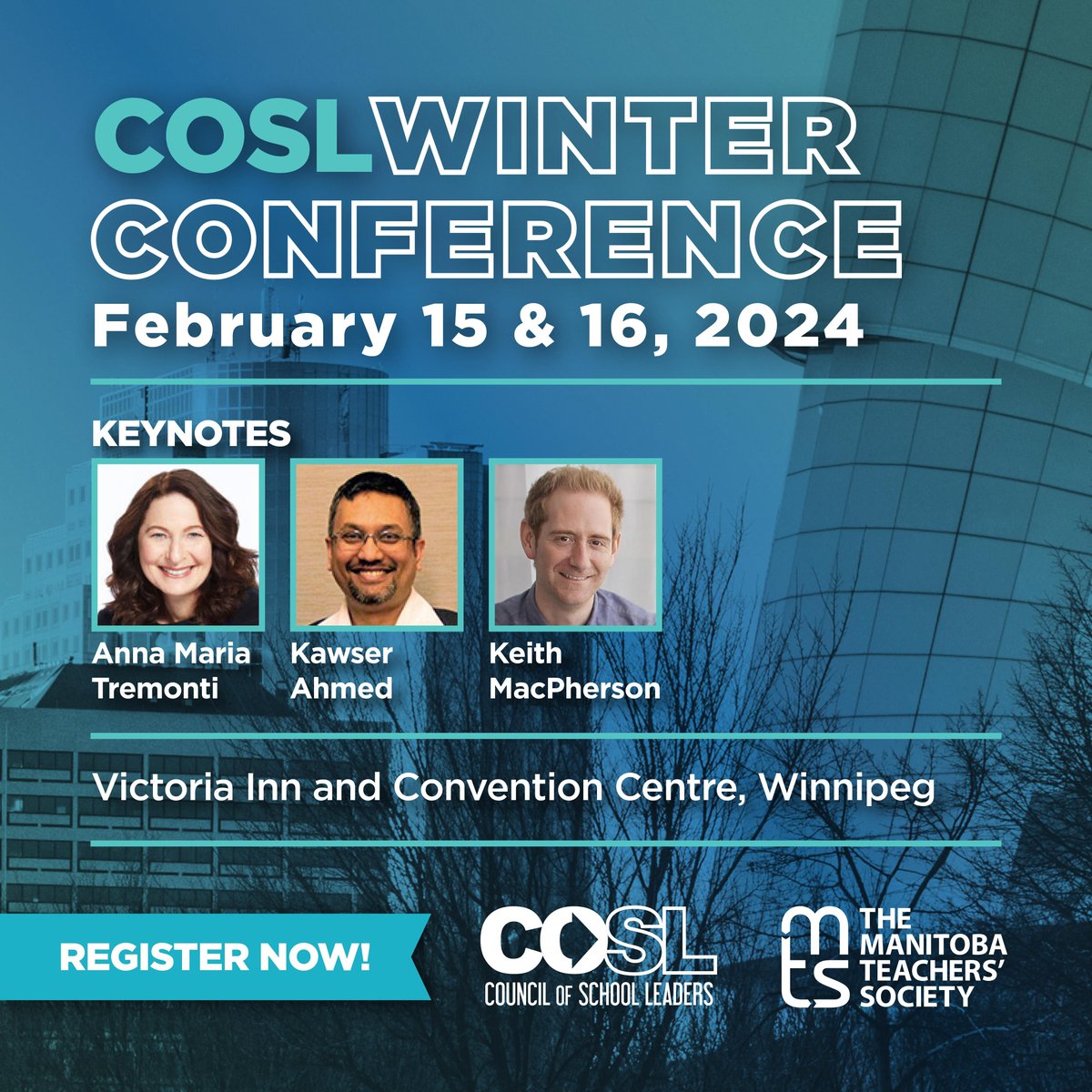 #BESTPD! The COSL Winter Conference is coming to the Victoria Inn and Convention Centre February 15 & 16. Keynotes by Anna Maria Tremonti, Kawser Ahmed, Keith MacPherson and a full slate of engaging and practical sessions. Register now! buff.ly/3vAo4Sq