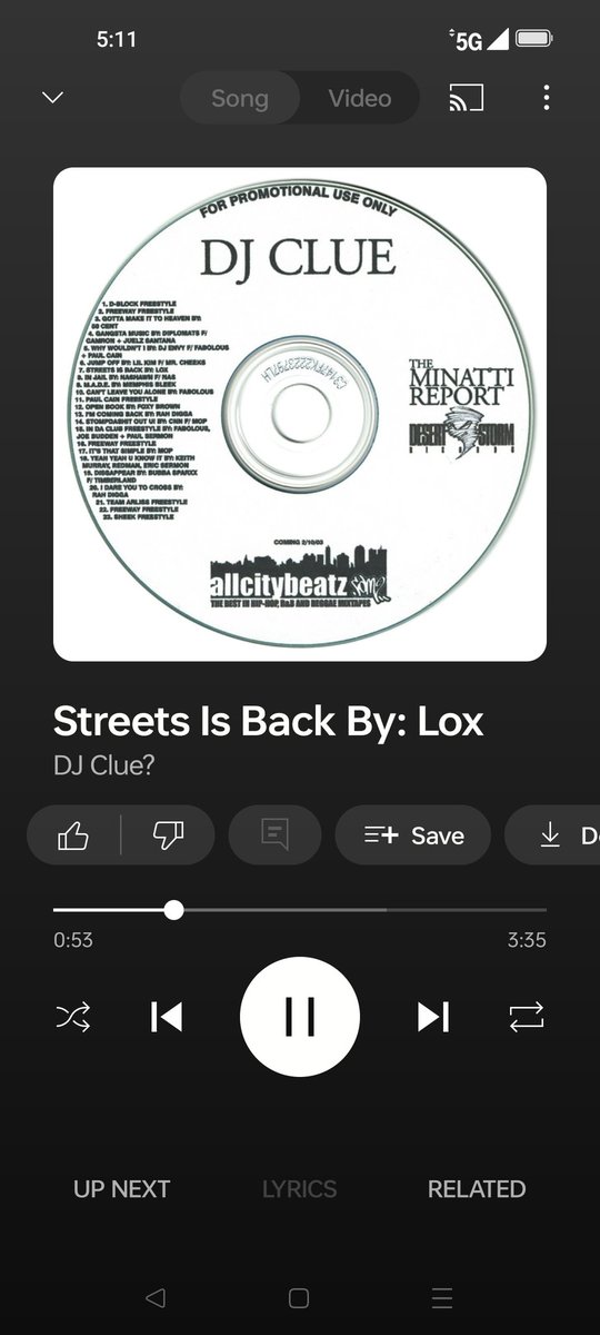 #NowPlaying🎧🎶🎧🎶 
I'm so glad I uploaded my CD mixtapes. This freestyle by #TheLOX is 🔥🔥🔥🔥🔥🔥