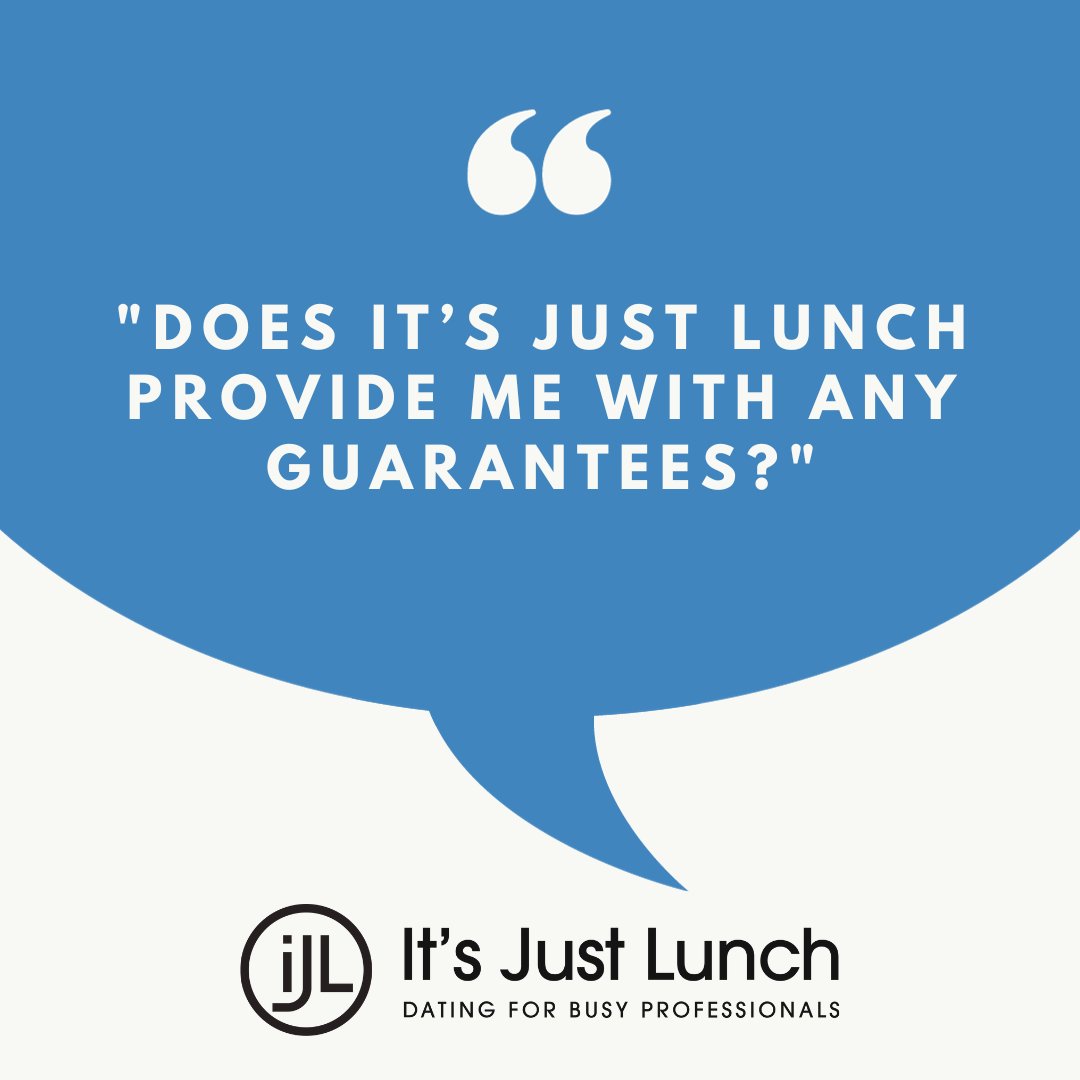 As an It’s Just Lunch client, we guarantee you will go out on dates with hand-selected matches!

bit.ly/ijltwitterwdc