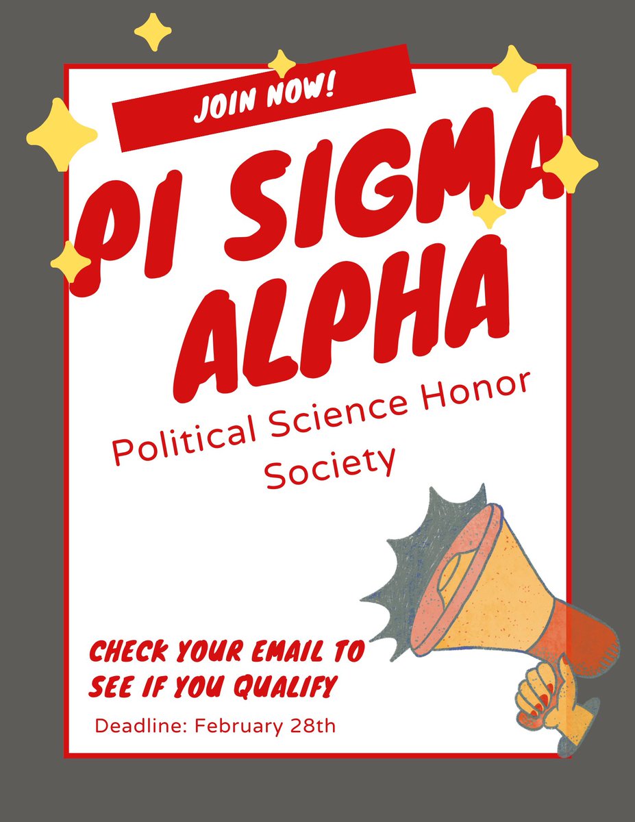 PSA_OhioState's tweet photo. The deadline for new members who qualify to join Pi Sigma Alpha is coming up!
If you or a friend are interested and believe you qualify, make sure to check your OSU email for membership information. The deadline to submit all membership forms is February 28th.

#pisigmaalpha #psa https://t.co/QyFun9QcEY