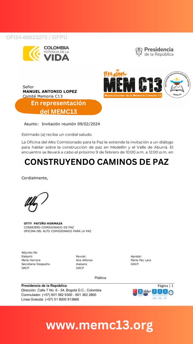 MEM_C13's tweet photo. Empezamos el año construyendo caminos de paz ✊🏼 https://t.co/xys4e3lc4g