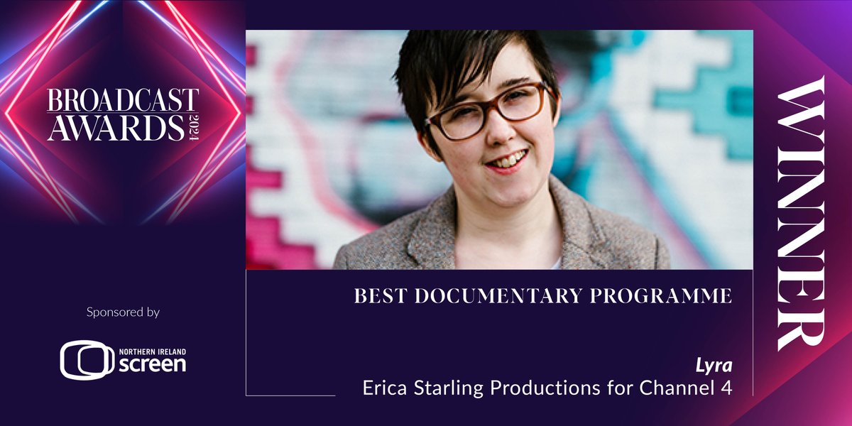 The winner of Best Documentary Programme, sponsored by @NIScreen, is Lyra, @starling_erica for @Channel4. #BroadcastAwards #BA2024