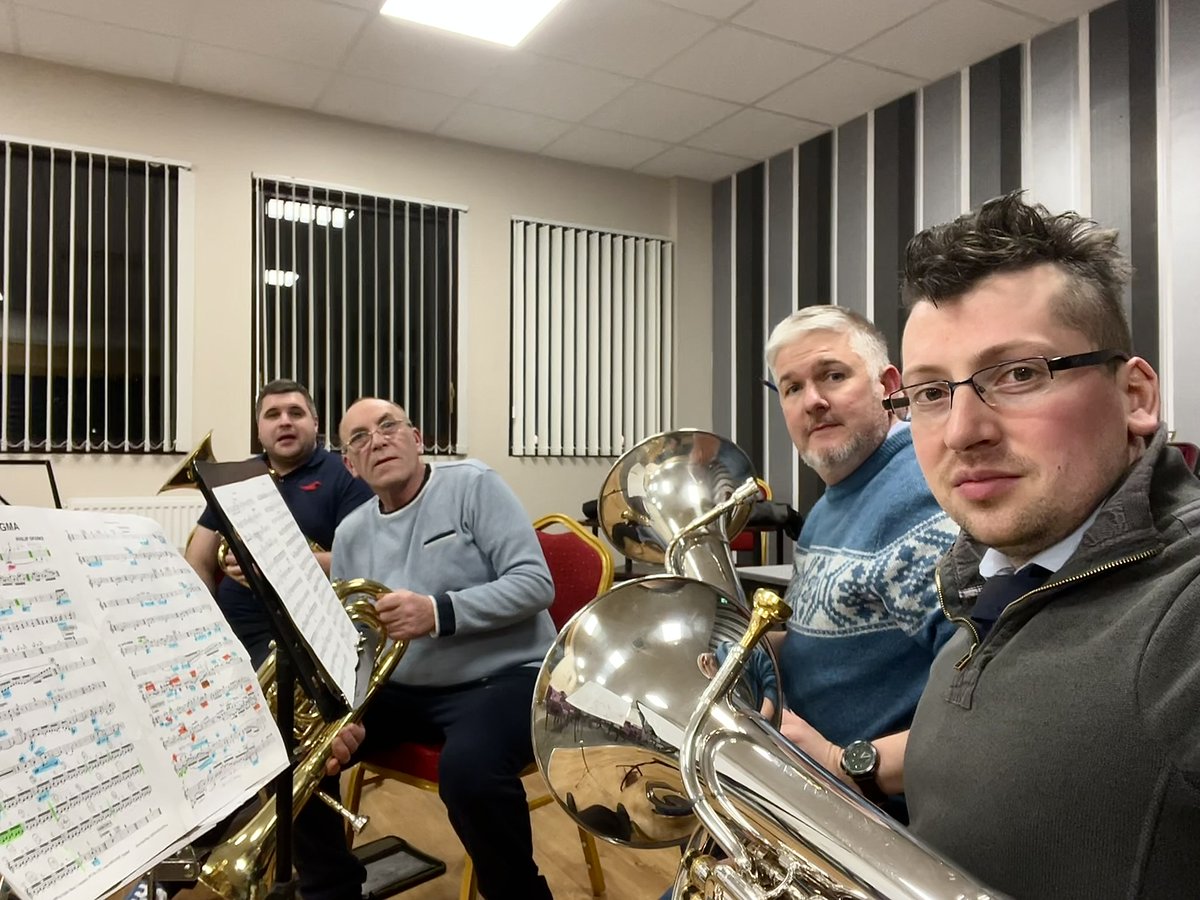 I have spent this evening in a sectional rehearsal with The @BrassbandCE Euphonium and Baritone section working on Philip Sparke's 'Variations On An Enigma' in preparation for The Midlands Area Brass Band Championships which will be taking place on Sunday 3rd March 2024.