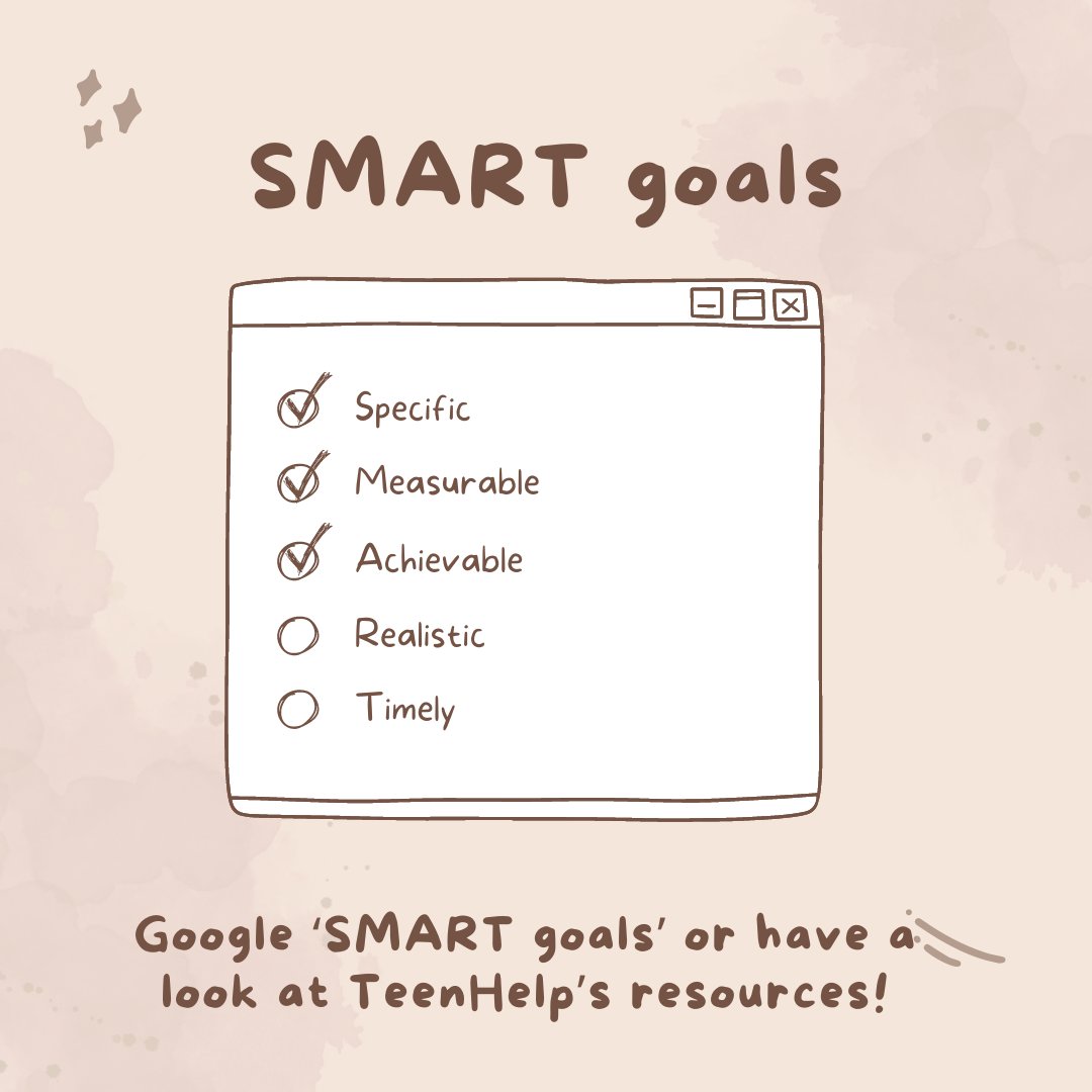 TeenHelp's tweet image. Making dreams a reality starts with SMART goals. By setting goals that are Specific, Measurable, Achievable, Relevant, and Time-bound, you can unlock your true potential and achieve great things. Read our article here: teenhelp.org/forums/f72-gen…

#SMARTgoals #settinggoals #goals