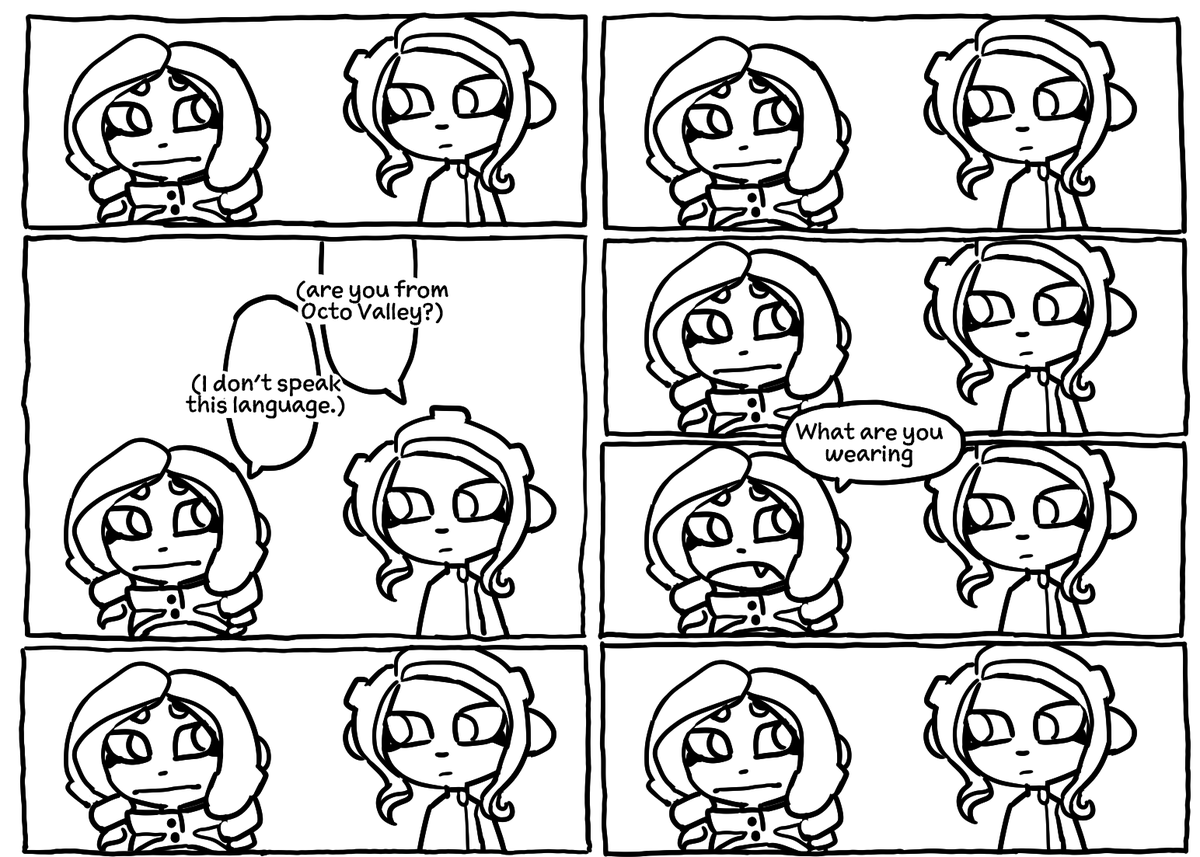 this comic is a year old and never getting finished at this point  so I'll just post some parts from it. anyways if they met I don't think they'd really know how to interact with each other. they'd just stand  there 