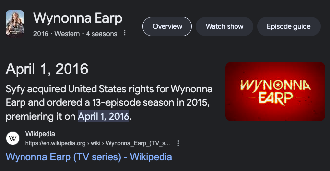 KellenLPenn's tweet photo. OMG. @Tubi  and #WynonnaEarp have the same birthday! 

#Tubi https://t.co/i2oEcYMSun
