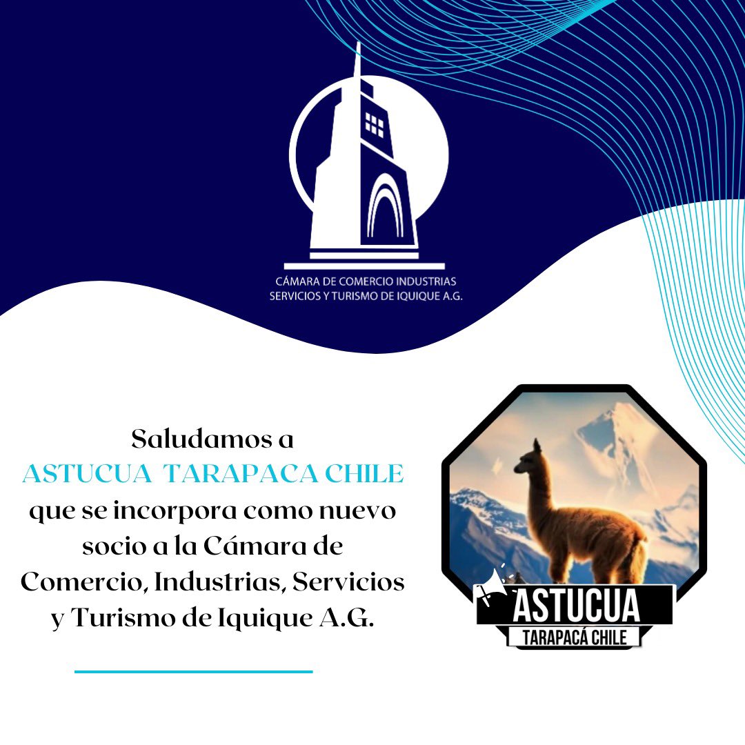 Saludamos a Astucua Tarapacá Chile que se incorpora como empresa asociada a la Cámara de Comercio, Industria, Servicios y Turismo de Iquique.   <a href="/ksaldesaliaga/">Karla Saldes</a>  #Iquique #iquiqueglorioso #gremio #camaradecomercioindustriasserviciosyturismoiquique <a href="/seguidores/">seguidores</a>
