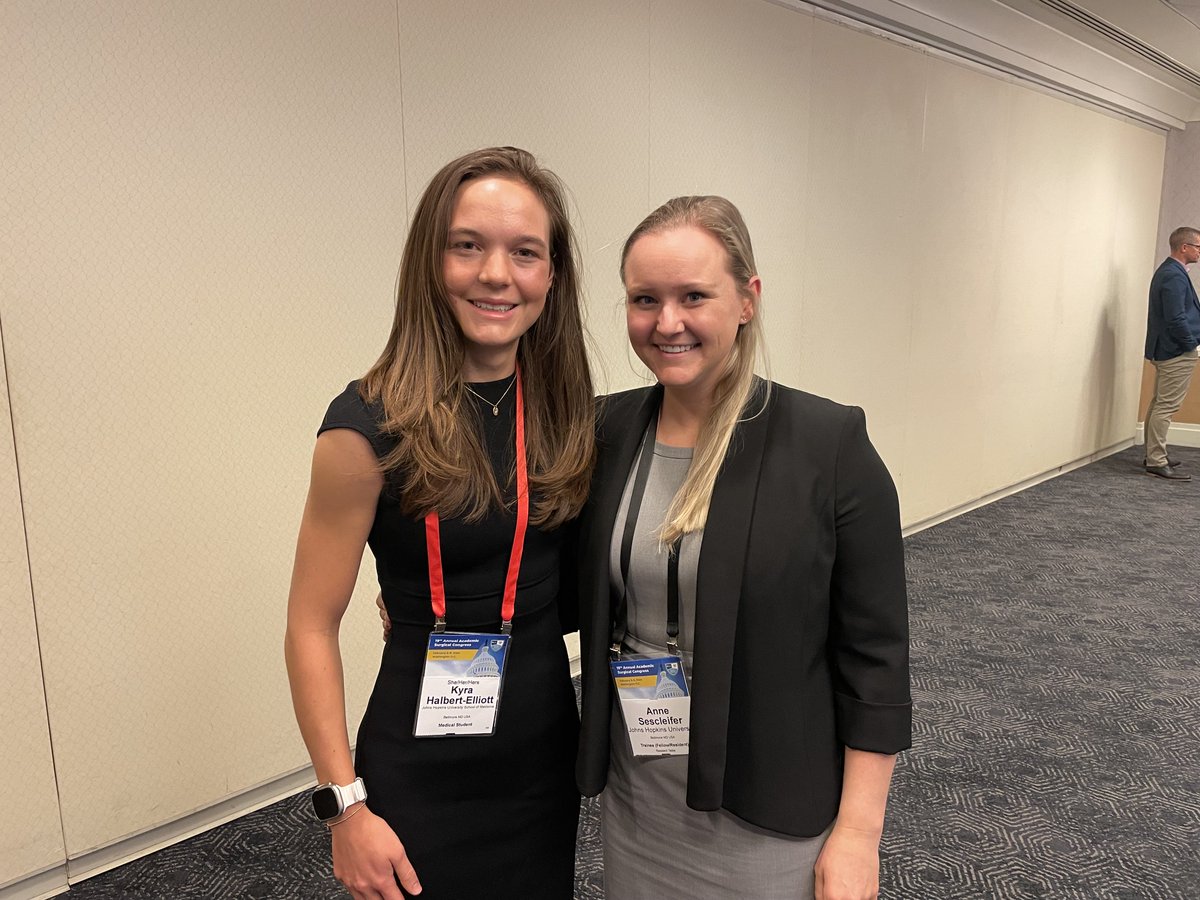 So proud of my extraordinary @hopkinssurgery lab peeps @asescleifer and Kyra Halbert- Elliott for their masterful #ASC2024 talks on spina bifida and lung lesions. First time presenting... the future is bright! @HopkinsKids @UnivSurg