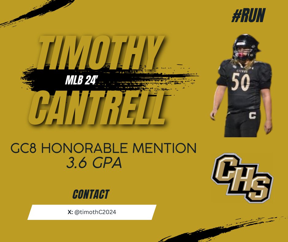 Mr. Captain himself, <a href="/TimothC2024/">Timothy Cantrell</a> is still unsigned and available. Incredible character, unmatched work ethic and the skill set to be successful. This kid can change a locker room. Don't miss out!! #RUN 

hudl.com/v/2Jix8a
