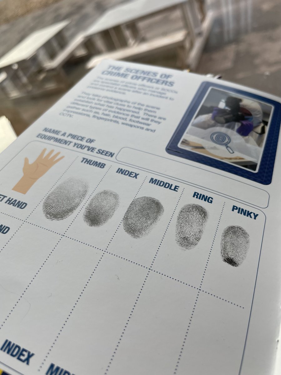 Alex has been in to see @LodgeHillPS & told the #HeddluBach pupils all about our @gpoperations RPSO officers, but also completed the Crime Scene Investigators section too! Some amazing fingerprints displayed in their workbooks! See you all again soon! #inspire #engage #achieve