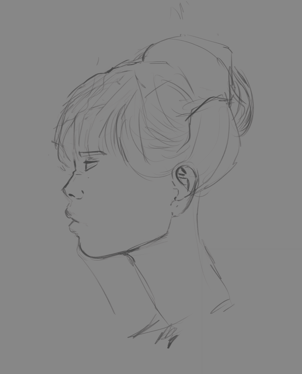 tamh_tam's tweet image. Face study, ça change de ce que je fait habituellement mais c'est marrant. Je travail les profils et side profil comme c'est mon point faibles. #facestudy #art #digitalart #xpen