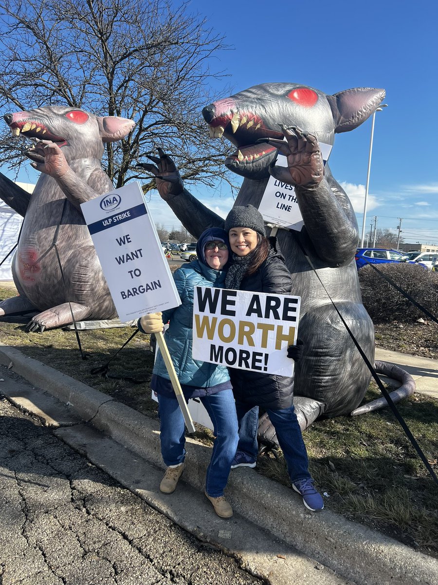 joesunionnurses's tweet photo. We just wrapped day one of our ULP strike protesting Ascension’s implementation of an offer we rejected. You can join us on the line tomorrow and through the weekend or stop by our town hall tonight at 7pm at the Joliet downtown library! https://t.co/Jbrr9n0Q5t
