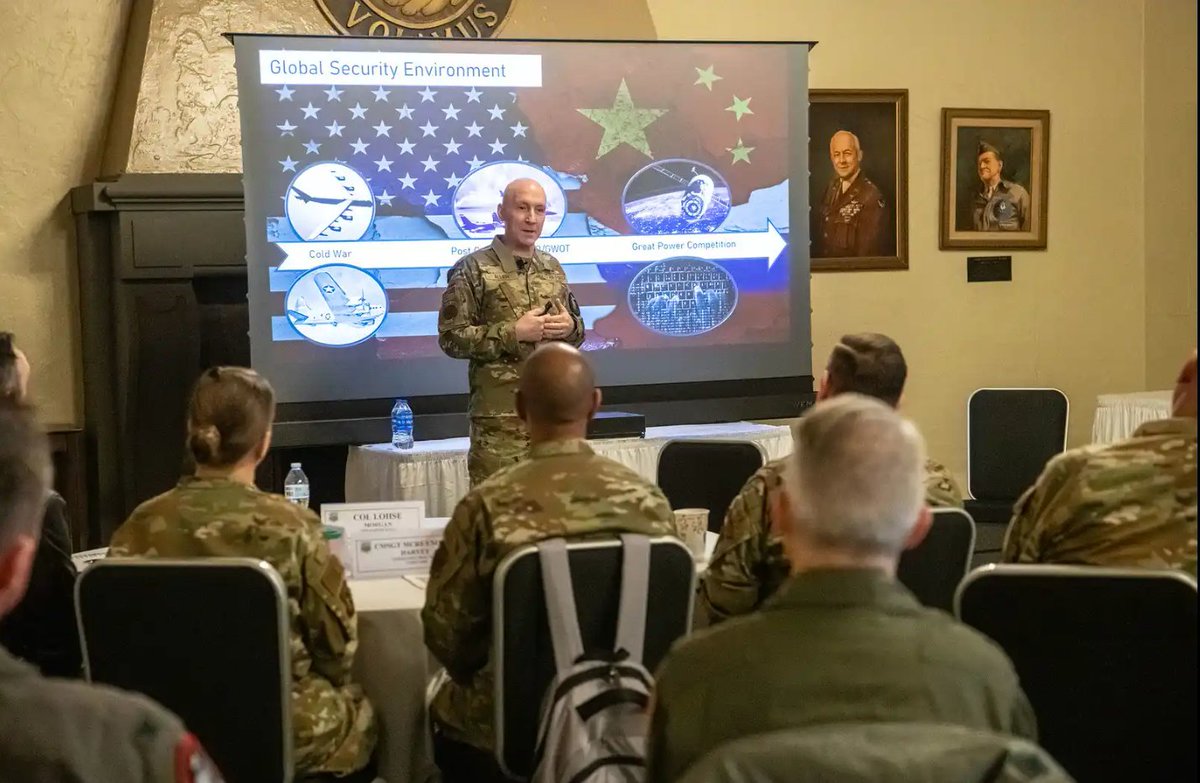 HQAirUniversity's tweet image. Air Force Chief of Staff Gen. David W. Allvin engaged with Wing Commanders and Command Teams during his first visit to the Air University in his current position Feb. 8, 2024. @usairforce @aetcommand #developingleaders #warfighterdevelopment #leadership