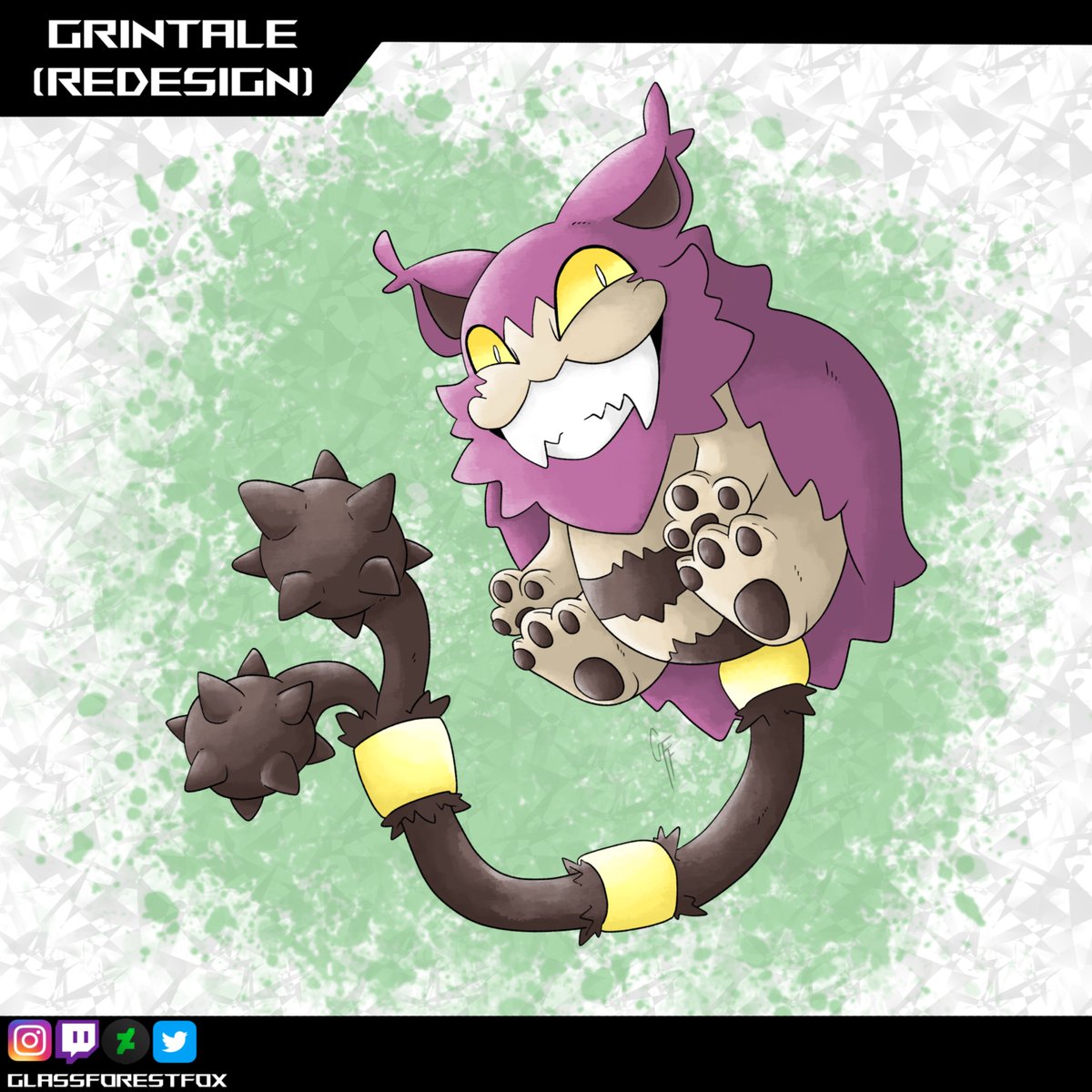 scrawlingfox's tweet photo. another Palworld redesign...this time it's Grintale  

#pokemon #palworld #palworldart #fanpal #fakemon #fakemonart #digitalart #pal #grintale #redesign https://t.co/IPqSrpG7F7