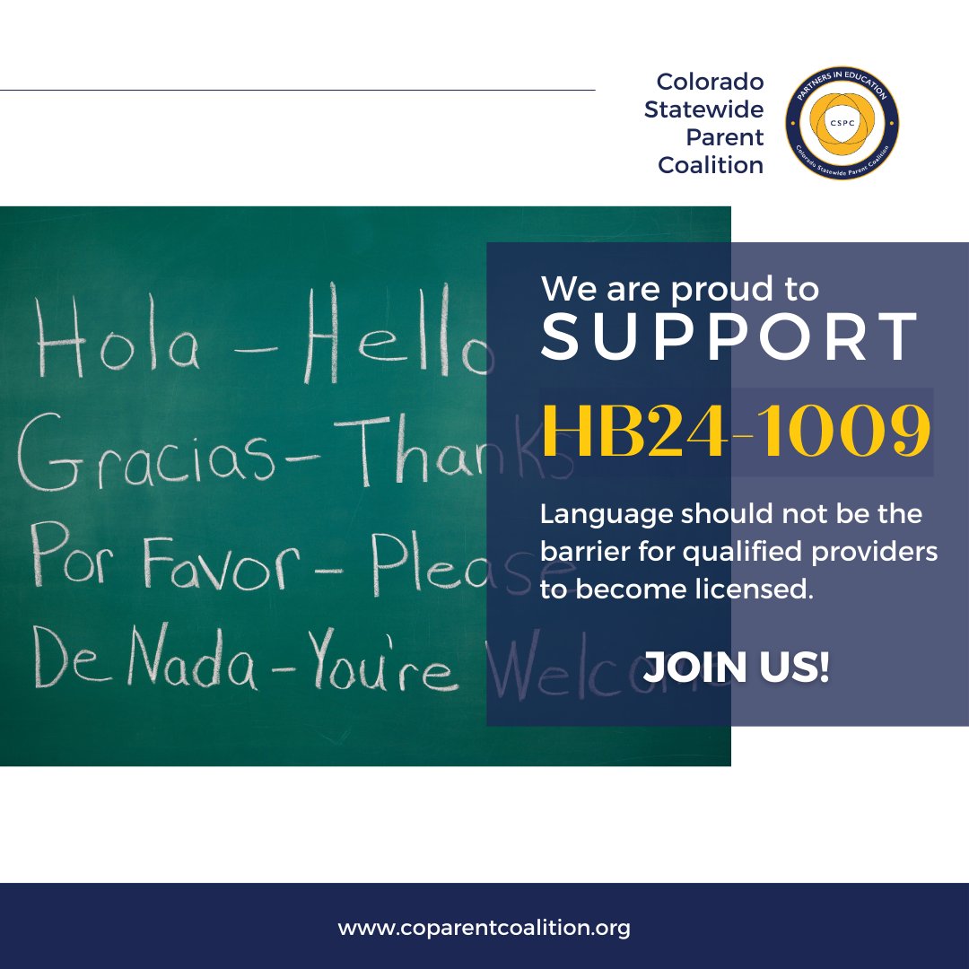 Today, we're taking a stand for language equity in childcare. HB1009 is up for discussion in the committee hearing. Let's make sure all families have access to vital services, no matter what language they speak. 

#coleg #ECC #childcare #HB24-1009 #LanguageAccess