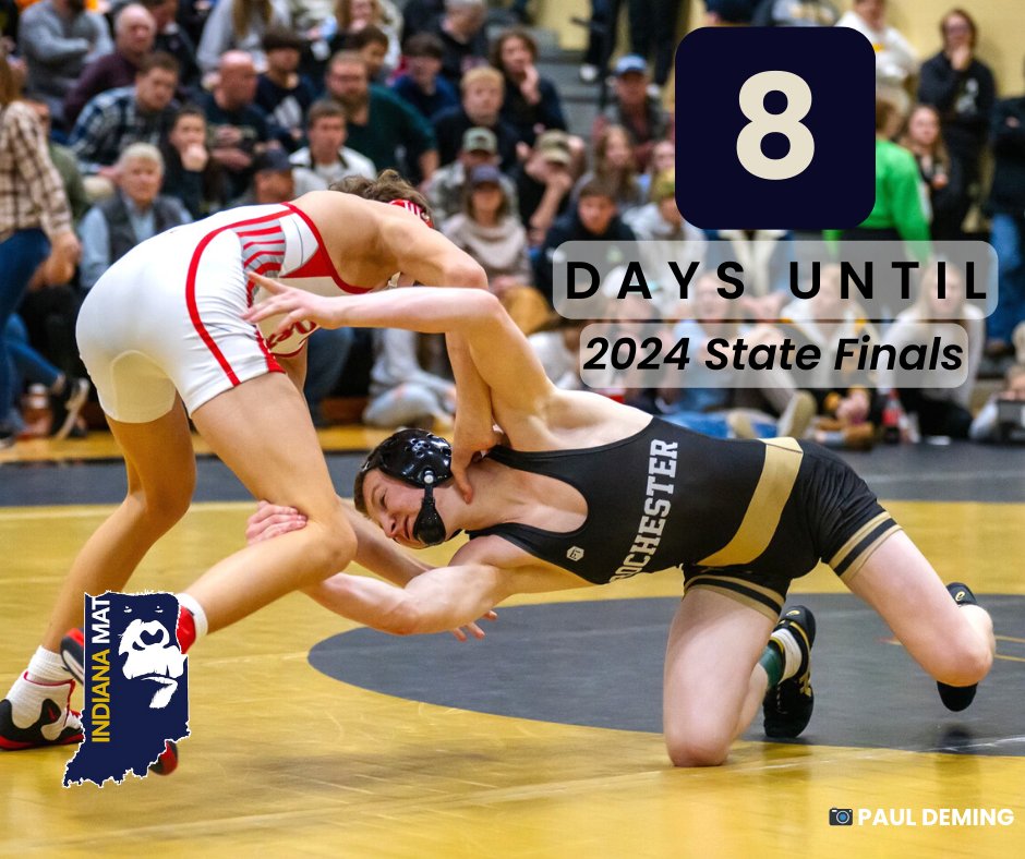 IndianaMat's tweet image. Just a couple days away from semi-state and eight days away from the state finals! 

#StateFact There have been eight coaches that have won a state title as an individual and a coach. Current coaches are Greg Schaefer and Brad Harper.

#IndianaWrestling #800lbGorilla #INWRState