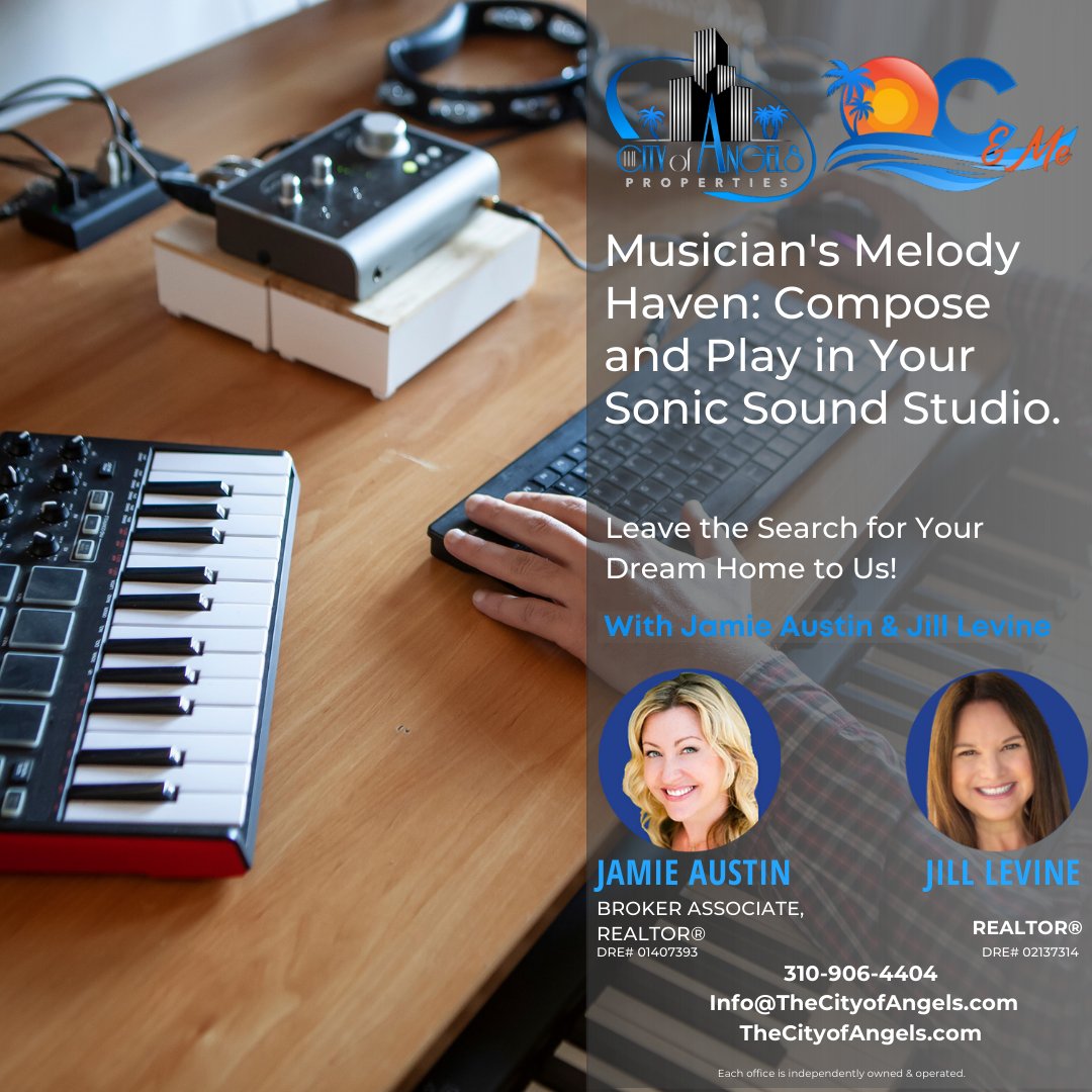 LACityofAngels's tweet image. Elevate your melodies in the heart of musical inspiration at Musician's Melody: Compose and play in your personalized sonic sound studio. Leave the quest for your dream home in our capable hands! #realestateofmind #cityofangelsproperties #soundstudio