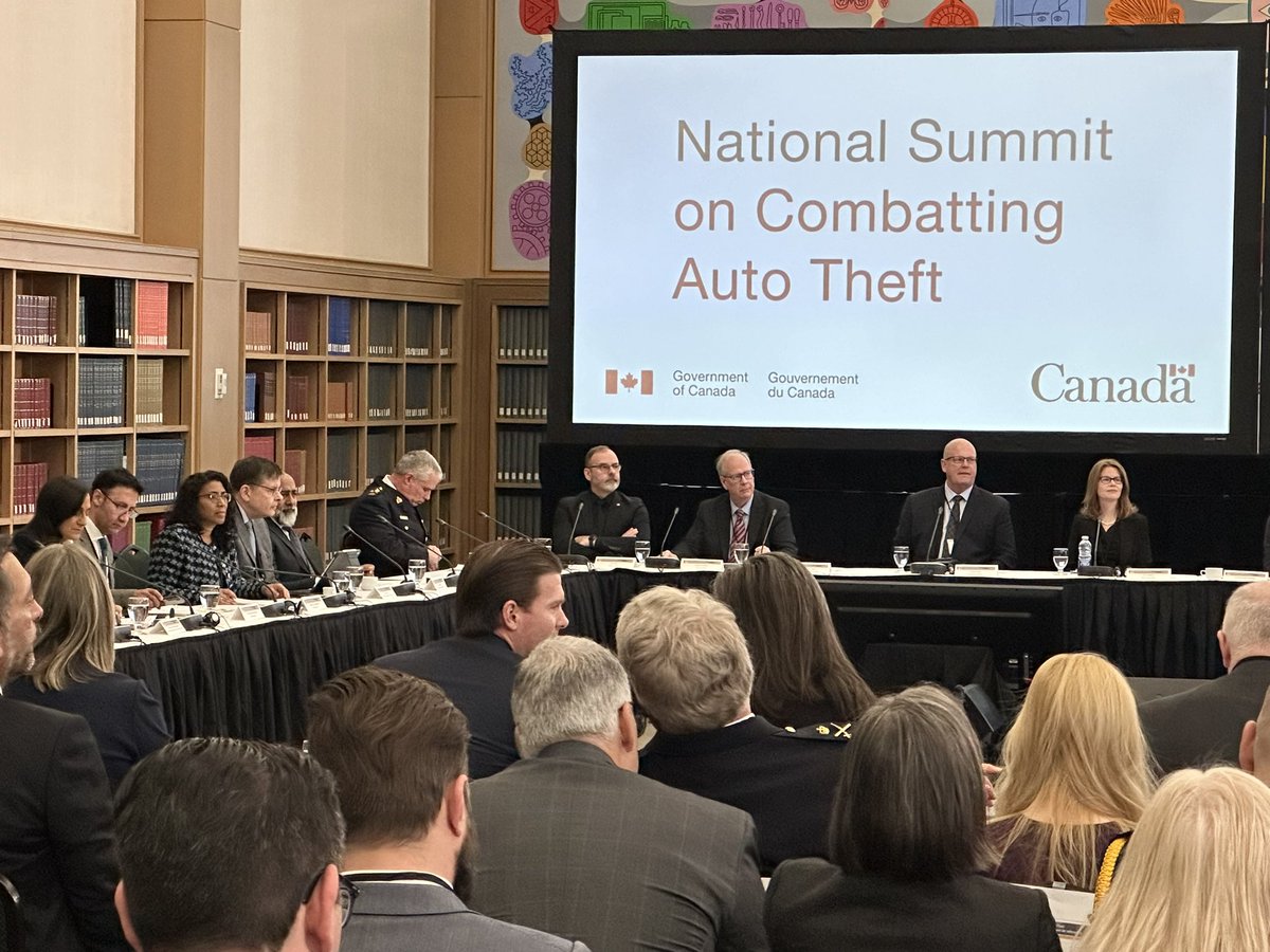 Auto theft is a growing challenge in Ontario & across Canada. Today we brought together provincial, territorial & municipal government officials, industry leaders & law enforcement representatives for National Summit on Combatting Auto Theft. With Chief Nish @PeelPolice