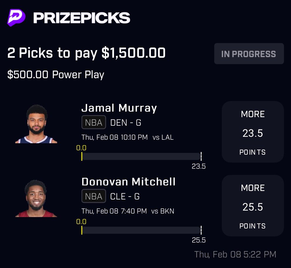 pegasusmaxj's tweet photo. 1.5 units for me on this! 🚀🙏 Mitchell -130 HR -125 DK Murray -120 HR -120 DK 🙏 #PrizePicks #SleeperPicks #underdog #DraftKings #hardrock #fanduel #SportsBettingX #GamblingCommunity https://t.co/087OAyauyn