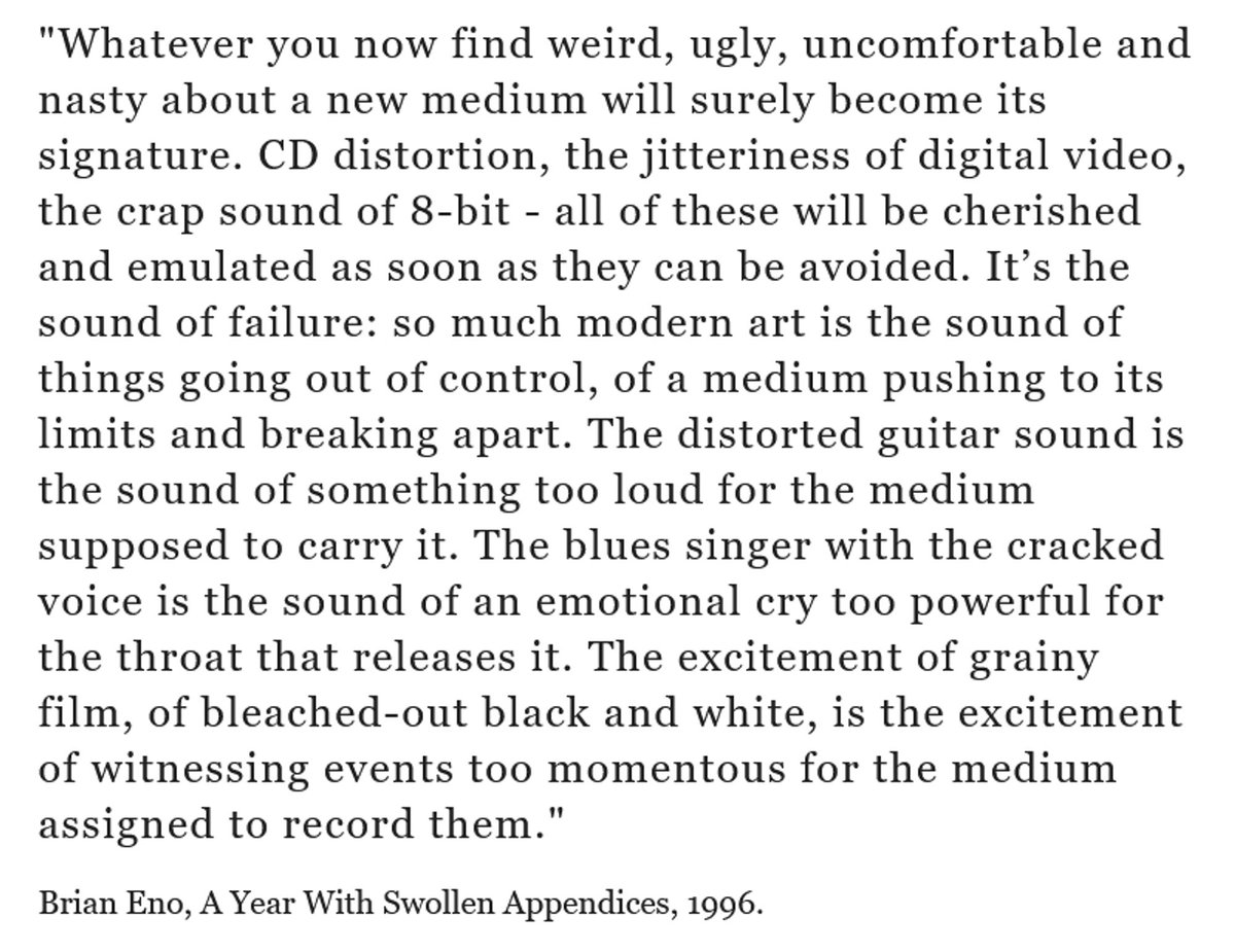 cowboyverismo's tweet photo. the oft-tumblr'd brian eno quote about a medium splintering around an  emotional expression too massive to be contained by form is actually also a great explanation of why king lear is my favorite shakespeare play https://t.co/4iw6Oudnzn