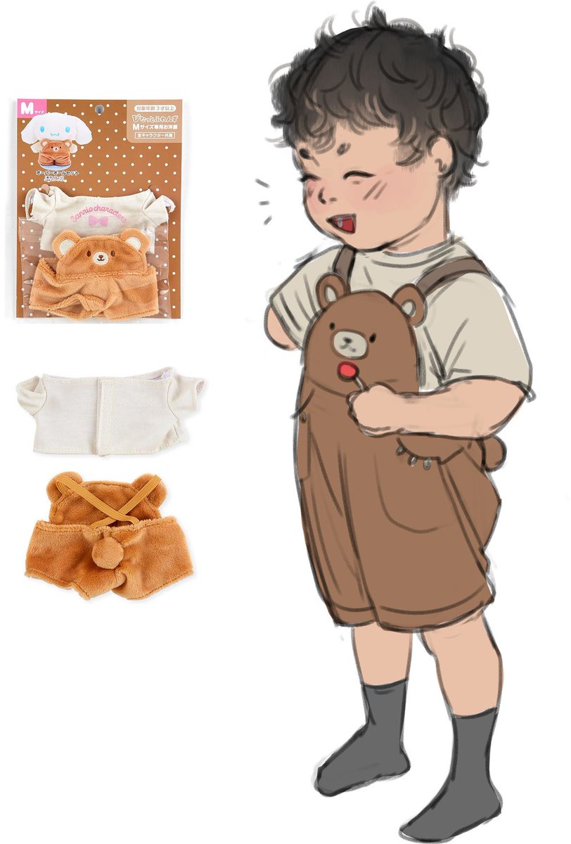 [OCs] hiro in bear overalls :)