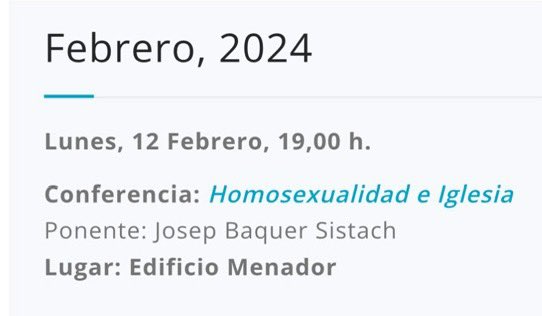 Queer_Fest_'s tweet image. El nostre aliat Josep Baquer sj tornarà a Castelló el proper dilluns 12 de febrer per parlar d’Homosexualitat i Església.
Volem aprofitar per donar-li les gràcies a Fe y diálogo per organitzar aquesta xerrada.
Us esperem dilluns 12 de febrer a les 19.00 h. en el Menador.