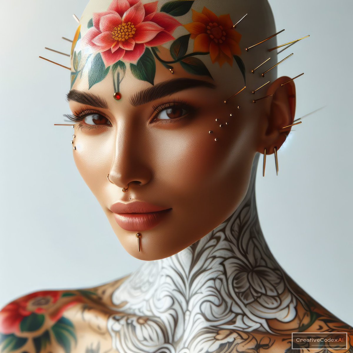 ROSHENDILAN's tweet photo. Body as canvas, soul on display! ✨Tattoos tell stories of strength & peace. 🌸👩🎨🤍
+
+
🌹
#TattooArt #BodyPositive #realitybends #surrealart #aiandhumanity #aiartcommunity #aiartwork #ai #art #creativecodexai #aiart #FashionTech #WonderfulWorld #MODEL #photography #AIArtwork 🎨 https://t.co/q2HxQjmL4q