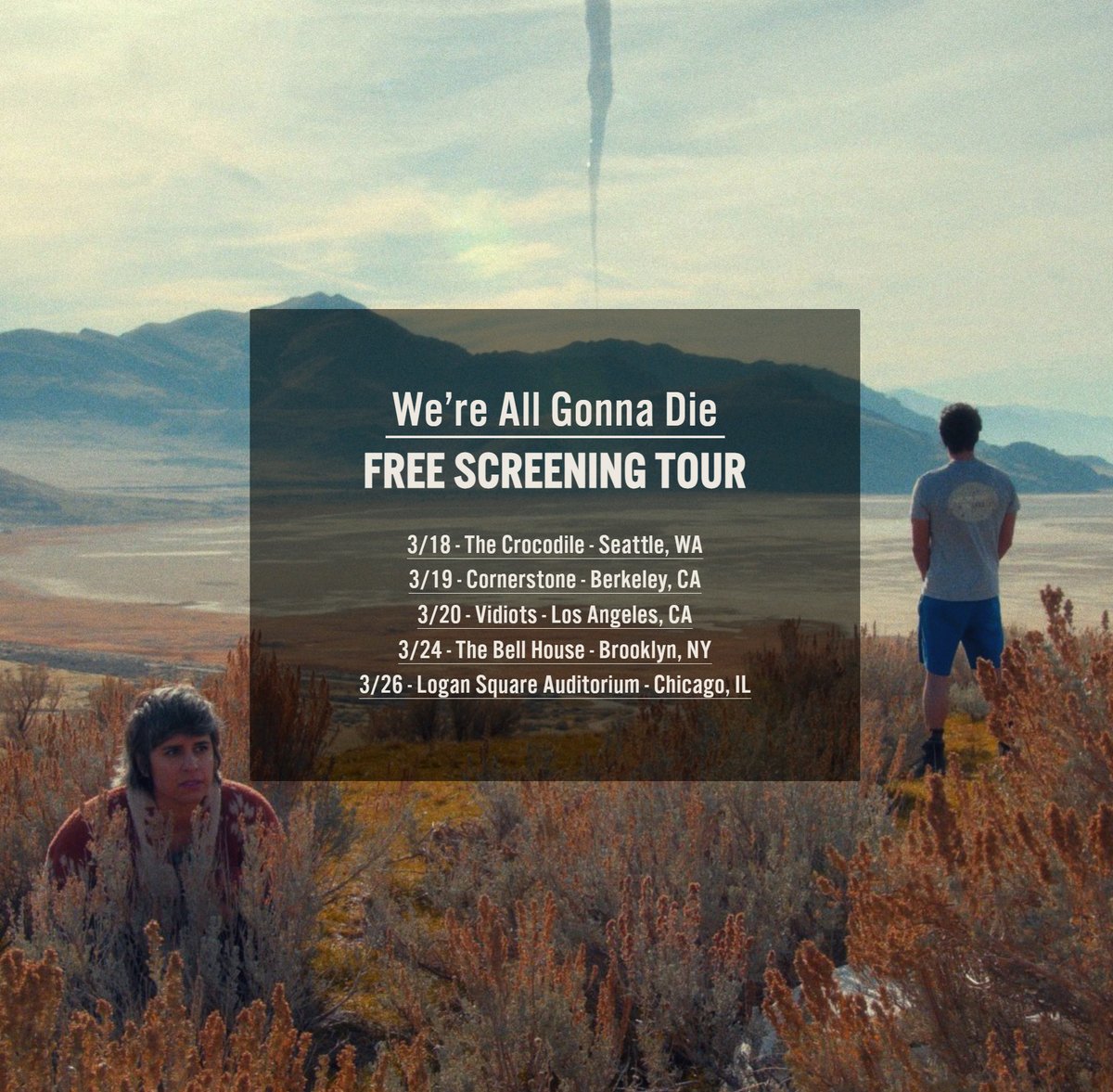 dungeonsanddads's tweet photo. Freddie and Matt are taking their first feature film WE'RE ALL GONNA DIE on a free screening tour! Tickets are available at https://t.co/B5x9J6v9te

🎫 Reserve your seats now! https://t.co/EseGOciuaA