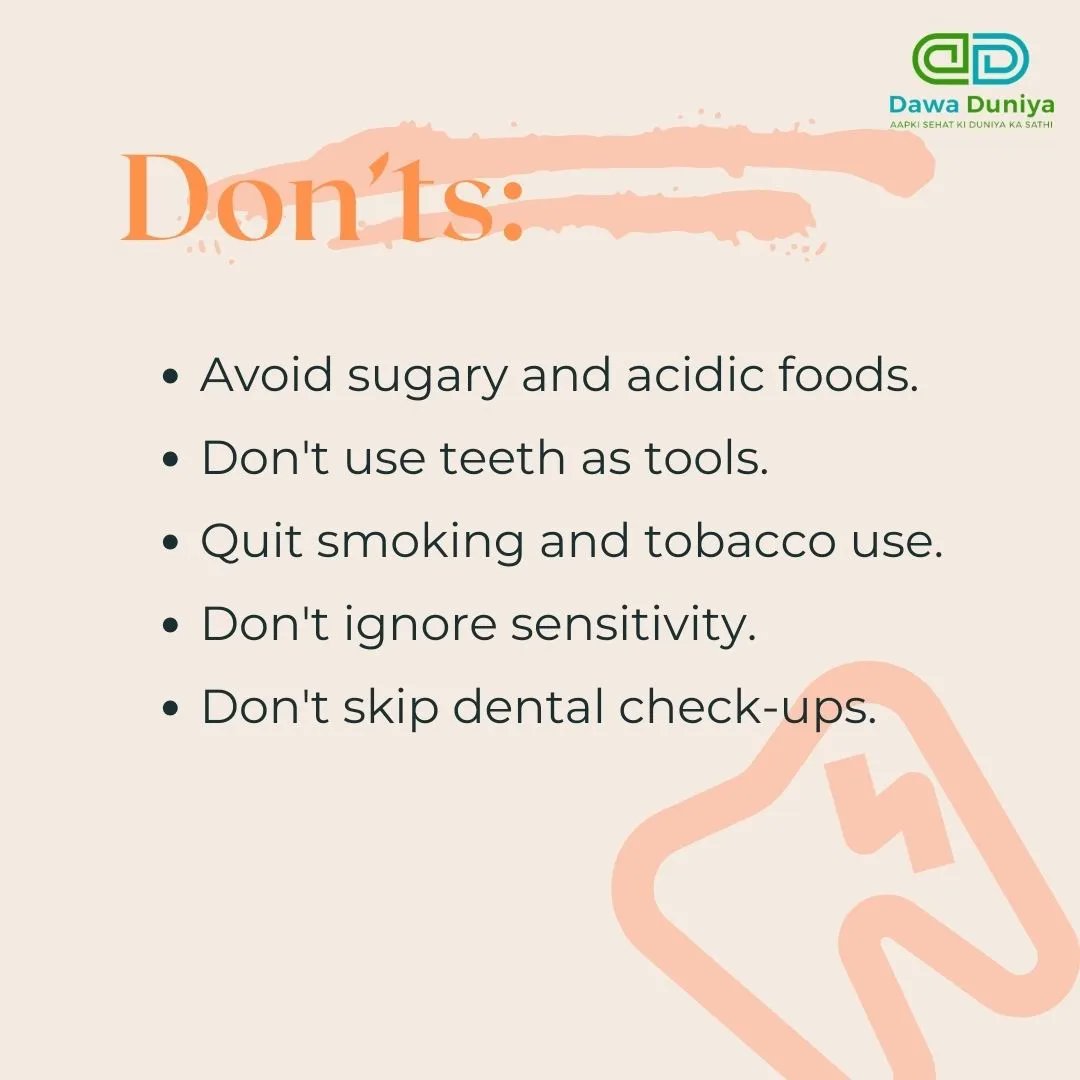 dawaduniya's tweet photo. 🦷 Preventing toothache is easier than treating it! Follow these simple dos and don'ts to keep your smile bright and pain-free. Remember, a healthy mouth leads to a happy life! 😁 #ToothachePrevention #DentalHealth #SmileBright #OralCare #HealthyHabits #DawaDuniya https://t.co/c4RZPgRA42