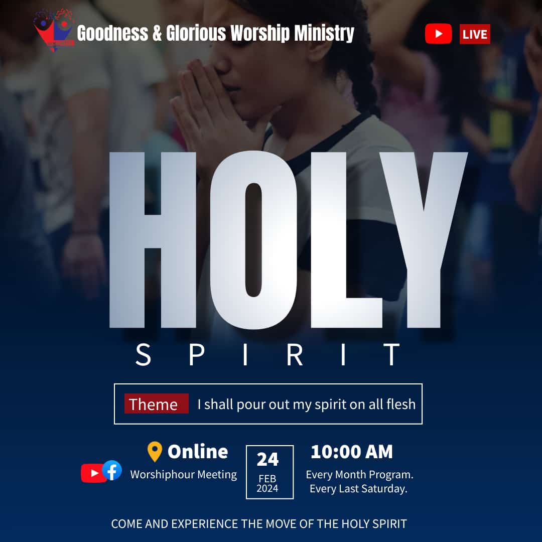 the Holy Spirit is not merely a concept or an abstract idea, but a divine person who actively works in the lives of believers. As Christians, we are called to welcome the Holy Spirit.

#Join Us....
#FACEBOOK Worshiphour Meeting