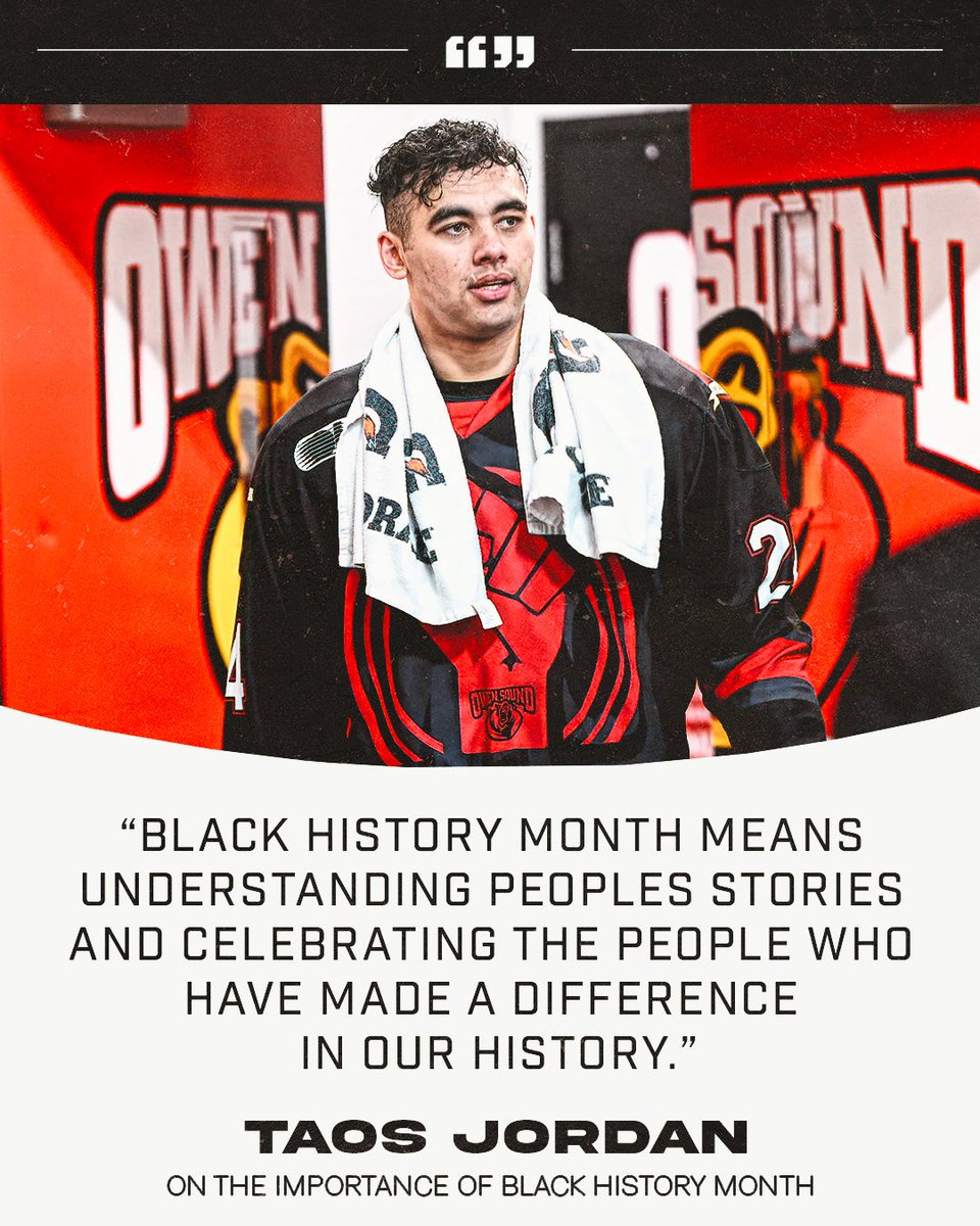 Blueliner Taos Jordan designed <a href="/AttackOHL/">Owen Sound Attack</a>’s #BlackHistoryMonth uniforms worn earlier this month, with proceeds from a jersey auction supporting the Owen Sound Emancipation Festival and the Team Jamaica hockey program 🇯🇲
