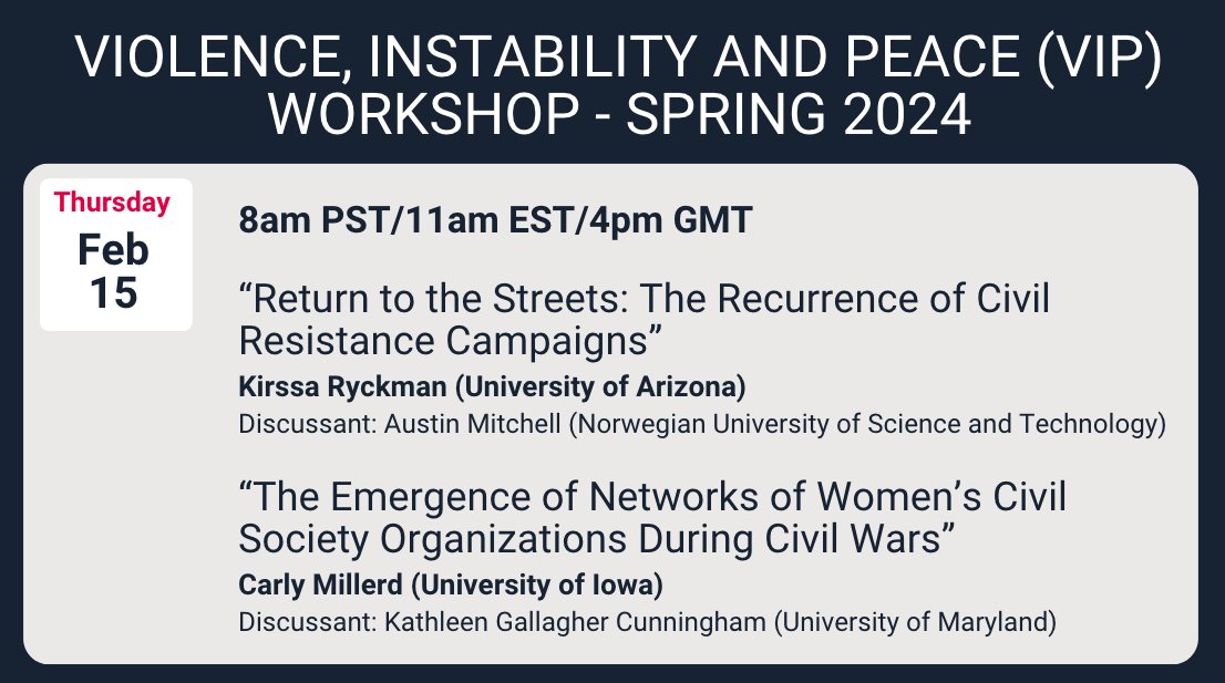 💥The #VIPWorkshop is kicking off the semester with 2 great papers next week (2/15)💥 Join us (via Zoom) to discuss work by Kirssa Ryckman and @CarlyMillerd! To access the papers (we hope you read in advance!) and register to join us, visit our website: vip-workshop.github.io