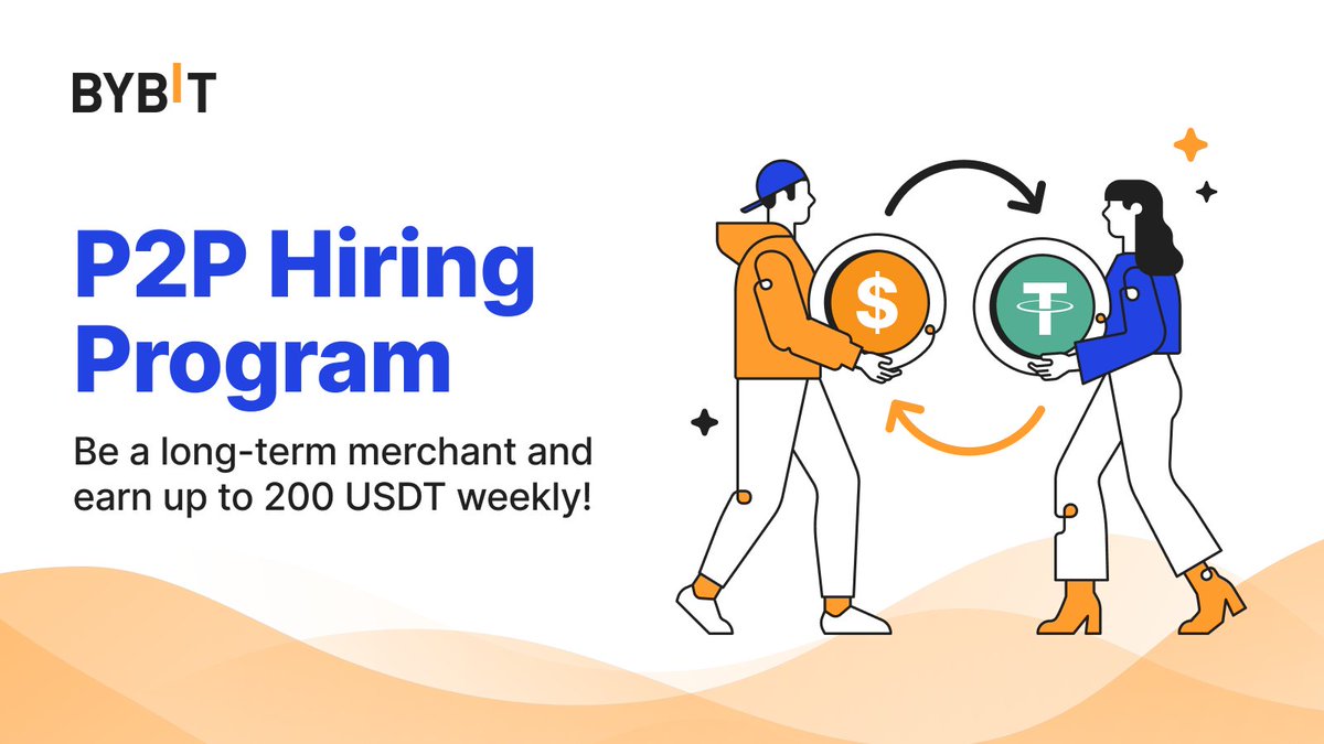 🚀 Join the Bybit P2P Hiring Program to Earn Weekly! Become a Long-Term P2P  Merchant and Maximize your earnings in Fiat Trading! Earn up to 200 $USDT  weekly with 1-to-1 support, faster