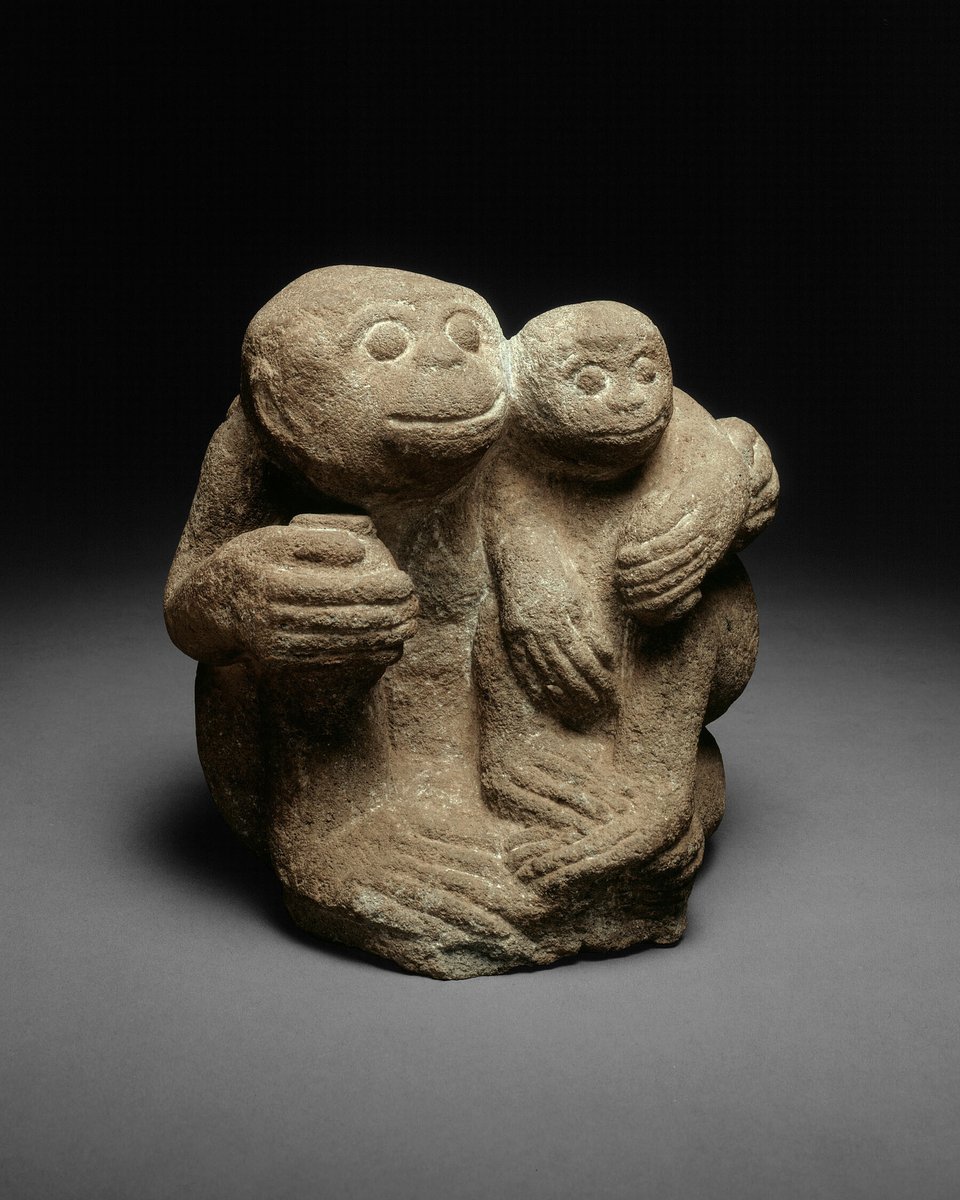 Simian Mother and Child. Place of Origin: Java (Object made in), Indonesia. Date c. 1201–1300 AD. Medium: Andesite. Collection: Art Institute of Chicago.