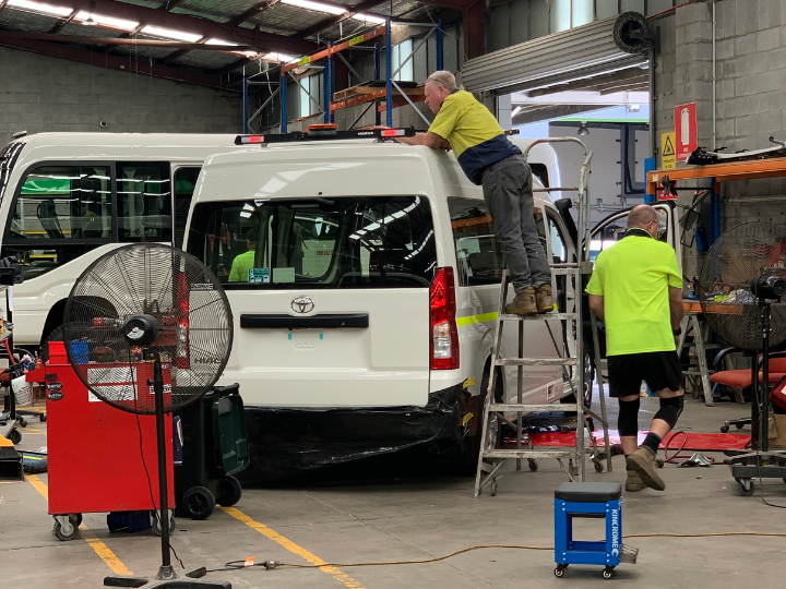 BUS4x4's tweet photo. The team is putting the last touches onto this 4x4 converted Toyota HiAce ready for client delivery.

#4x4busconversion https://t.co/co3npYYE53