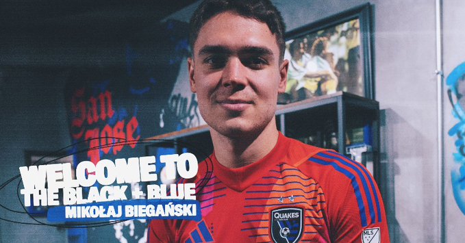 usasupersoccer's tweet photo. San Jose Earthquakes has acquired goalkeeper Mikołaj Biegański from Polish side Wisła Kraków for the 2024 #MLS season with a permanent transfer option.

#Quakes74 | #VamoSJ | #MLSisBack https://t.co/csEan4Xjfc