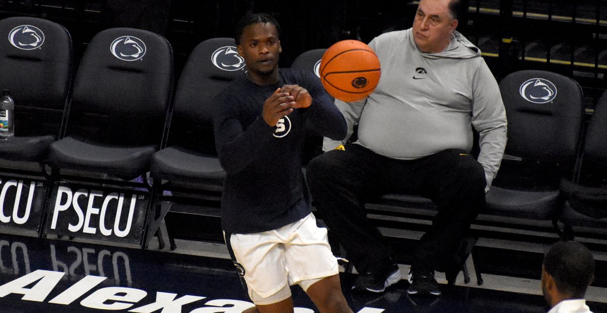Kanye Clary warming up for @PennStateMBB after missing two games.