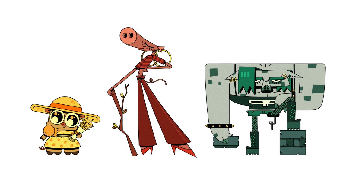 wwuhoo's tweet image. Three little pig character designs except they’re all super into their fashion aesthetics ✨