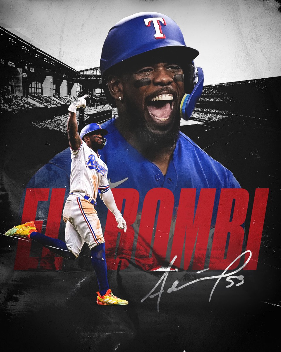Rangers's tweet photo. OFFICIAL: We've signed OF Adolis García to a two-year contract, avoiding arbitration for 2024 and 2025. https://t.co/H3gzCzqQ7P