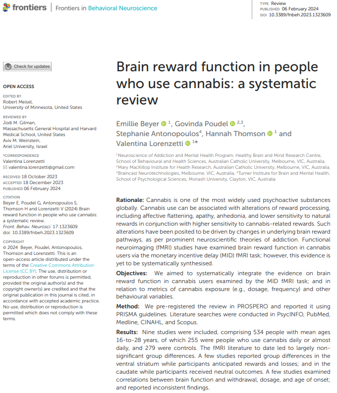 Congratulations to my friend and colleague Emillie Beyer on the publication of her first, first author paper from her PhD 🥳 so pleased to be apart of this high quality piece of work. DOI 10.3389/fnbeh.2023.1323609
