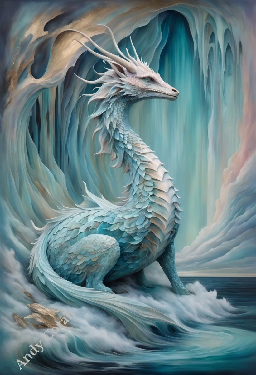 andy_corah's tweet photo. A whimsical world of #EnchantedOddity in my #AIart #painting featuring an extraordinary creature with its surreal charm. Distinctive palette of cerulean blues, peachy pinks, and mint greens. 🎨✨#SurrealWonder #FantasticalCreature #dragons #AIArtwork #AIArtCommuity #Artlovers https://t.co/2JggSpU7HD