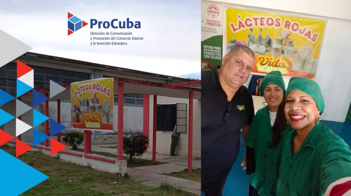 🚩Recientemente visitamos la Mipyme Lácteos Rojas, primera microempresa de su tipo en #Cuba que comercializa productos derivados de la leche, incluyendo leche de búfala, como helado, yogurt y queso. 🔻