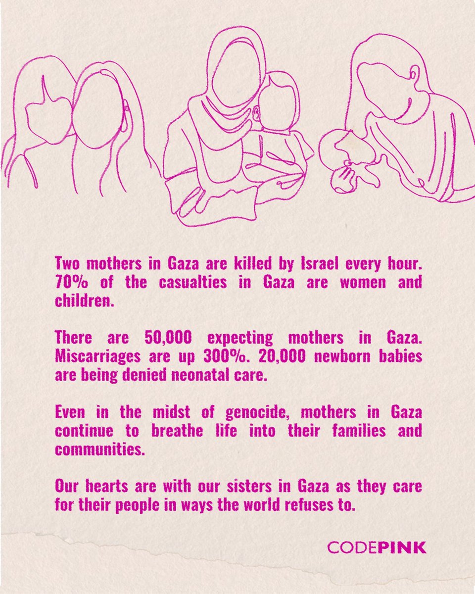 codepink's tweet photo. Sending love to the mothers in Gaza. https://t.co/XZ2ReV09em