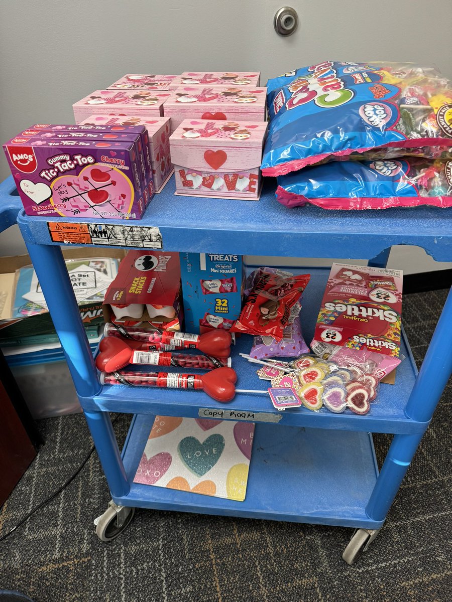 westauroraWL129's tweet image. This is what it looks like when you prep for #worldlanguageweek when it’s February and the theme is “For the love of languages”! 💙❤️💙❤️