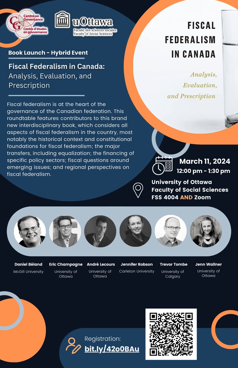 ‼️ Save the date ‼️ 📘 Attend our hybrid book launch event: 'Fiscal Federalism in Canada: Analysis, Evaluation, and Prescription' 📅 March 11 | ⏰ 12pm - 1:30pm | 📍FSS 4004 & Zoom Register here: ticketleap.events/tickets/ceg-co…